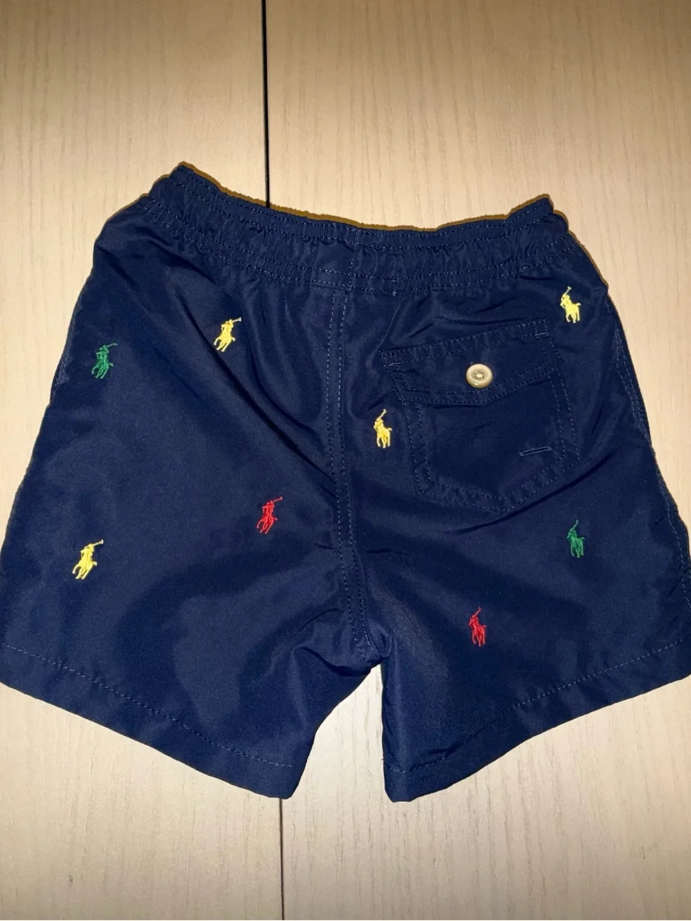 Polo Ralph Lauren Boys Swim Shorts Blue Multicolor Navy All Over Logo Print 5